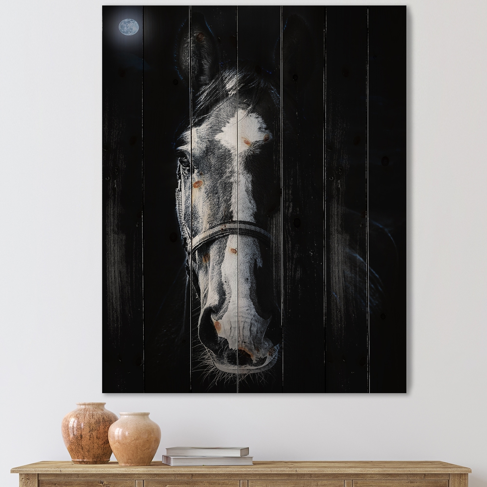 Designart 'Horse Staring Sinister' Farmhouse Print on