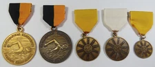 Vintage Lot Of 5 SEC Southeastern Conference Swimming Championship Medals Gold