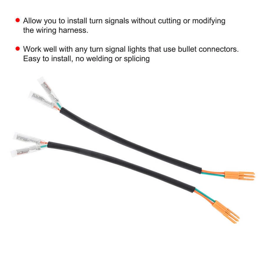 Adaptador de luz de señal de giro de 2 piezas enchufes conector cable apto para Ninja Kawasaki Z125 Foto 2 de 4