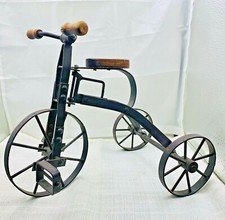 Vintage Metal Iron  Wood Decorative Tricycle Rustic Home Decor Large Doll Size