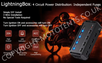 Motorrad Stromverteiler Lightning Box unabhängige Sicherungen im Gegensatz zu Thunder Box