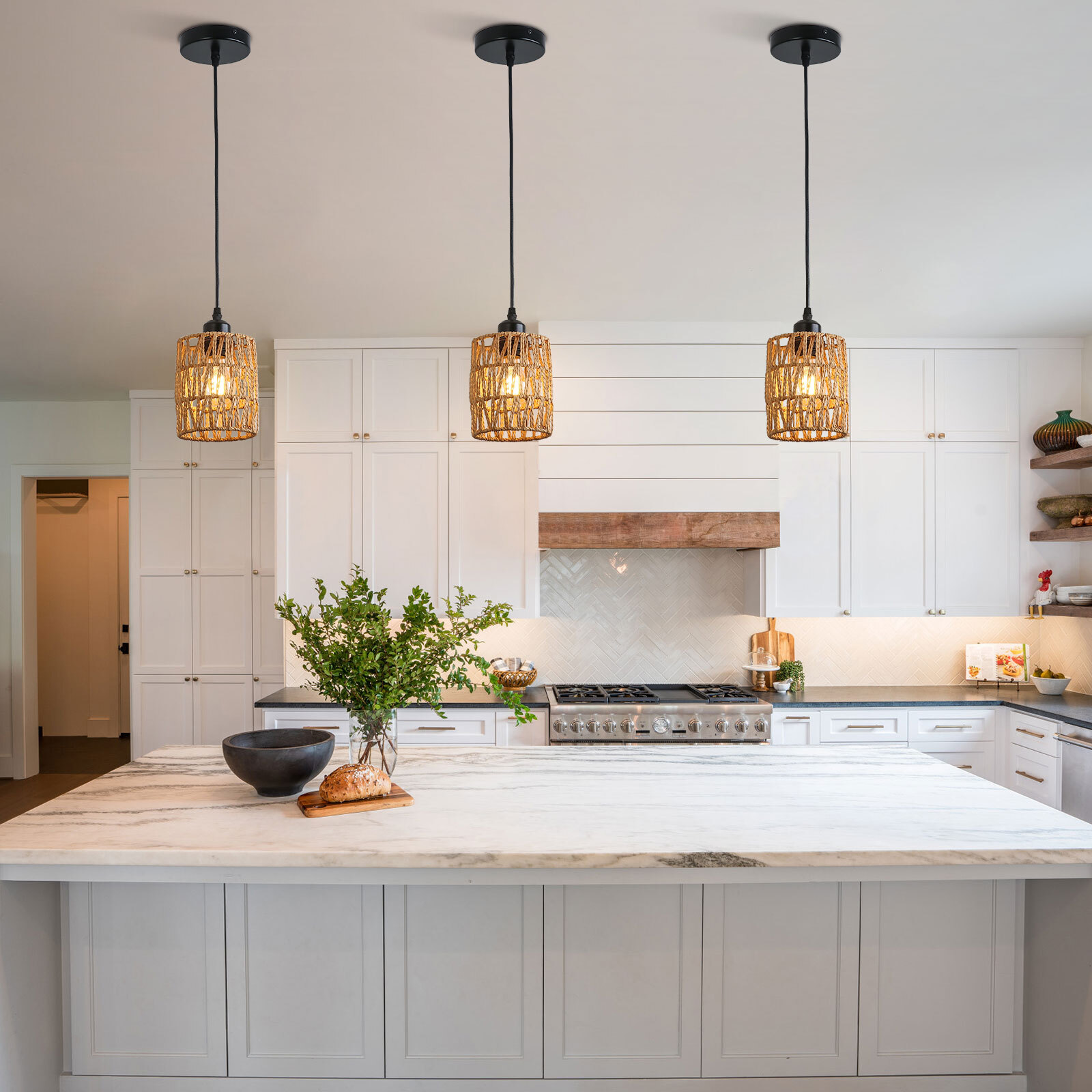 3Pcs Pendant Light Kitchen Island Light Hanging Lamp Fixtures Adjustable Height