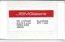 JBM #2 Glassine Envelopes 2 5/16" x 3 5/8" FREE U.S. SHIPPING Box of 1000
