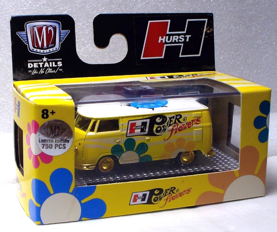 M2 Machines Gold Chase Hurst Power Flowers 1960 VW Delivery Van 1:64 Diecast - Image 2 of 3