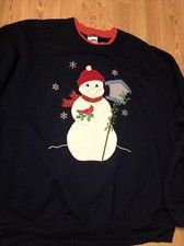 Vintage Jerzees Nublend Winter Snowman Christmas Sweatshirt Women's Size Xlarge