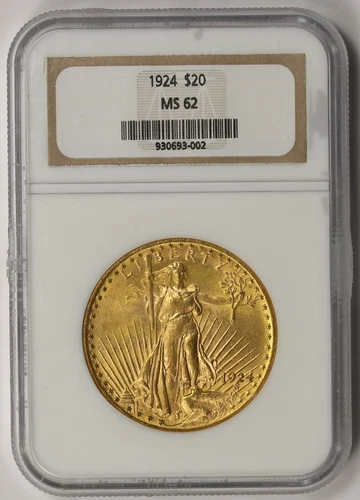 1924 Saint Gaudens Double Eagle Gold $20 MS 62 NGC