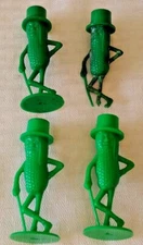 1960s Plastic Advertising Promo Salt Pepper Shaker S&P Mr Peanut Green Planters