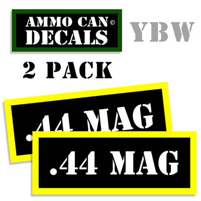 44 MAG Ammo Label Decals Box Stickers decals - 2 Pack BLYW 3 inch wide each