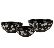 Temp-tations Fields of Flowers Prep Bowls Set of 3 H370022 Black