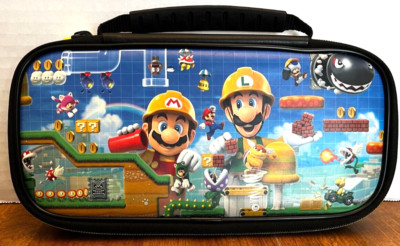 Super Mario Maker 2 Nintendo switch carrying case with Mario & Luigi