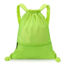 Drawstring Backpack Bag Sports Gym Sackpack Bag Basketball Bag Large Green