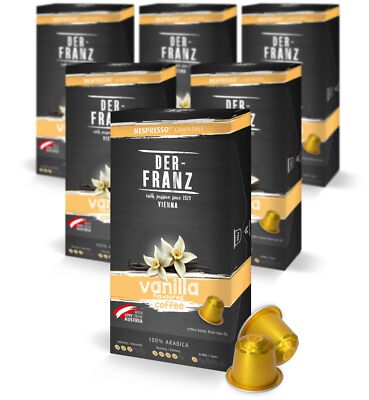 Nespresso kompatible Kaffee Kapseln 6 x 10 Kapseln Vanille Aroma Medium Roast