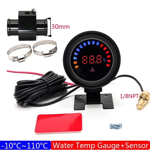 52mm Gauge with Sensor Water Temp Meter Adaptor Joint Pipe Radiator 26-40mm - Picture 36 of 41