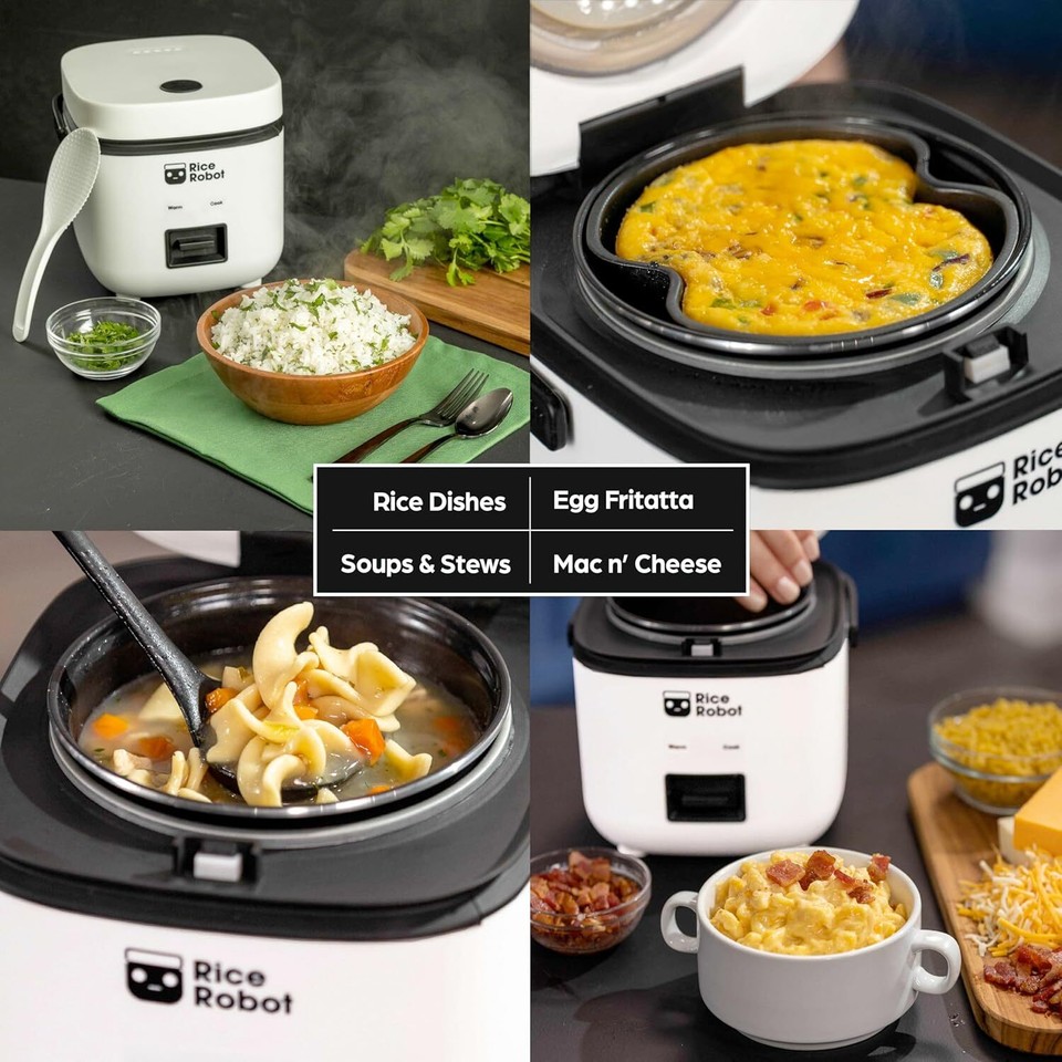 1.2 Quart Rice Robot Personal Cooker W/ Steamer Tray Dorm Rooms RVs