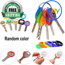 10 Key Cap Covers Tag Assorted Colours Rubber ID Markers Keyring Identifier