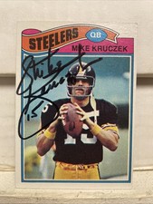 Mike Kruczek Pittsburgh Steelers Autographed Rookie Card Slight Crease. rookie card picture