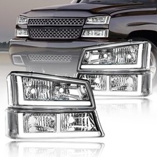 LED DRL Headlights Assembly fit 2003-2006 Chevy Silverado  Avalanche 1500 25...