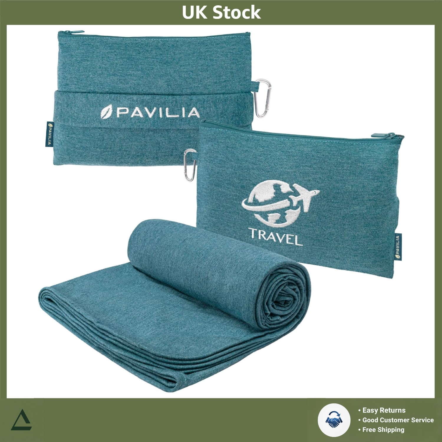 Cozy Microfleece Airplane Travel Blanket Pillow Set with Luggage Strap 65x40