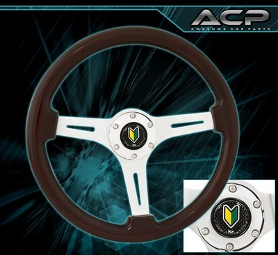 6 Bolt Deep Dish Steering Wheel Wood Streak Center Shoshinsha Mark Sport Volvo