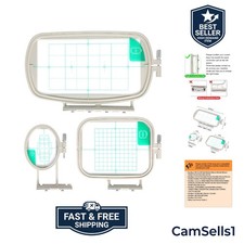 3pcs Embroidery Hoops for Brother, 1x2.5 4x4 4x6.75in Frame Set