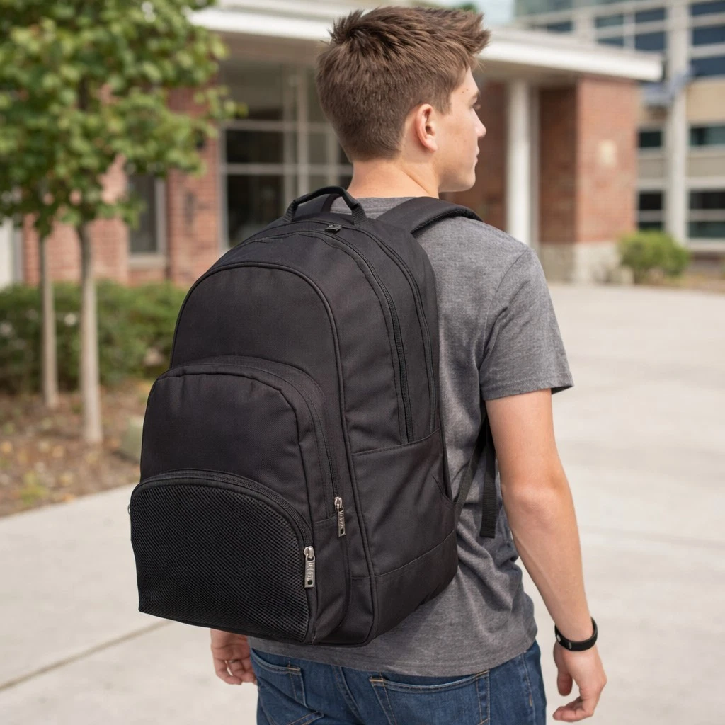 Mens Large Black Backpack & Rucksack Bag - TRAVEL HIKING WORK SPORT BAGS
Opens in a new window or ta
