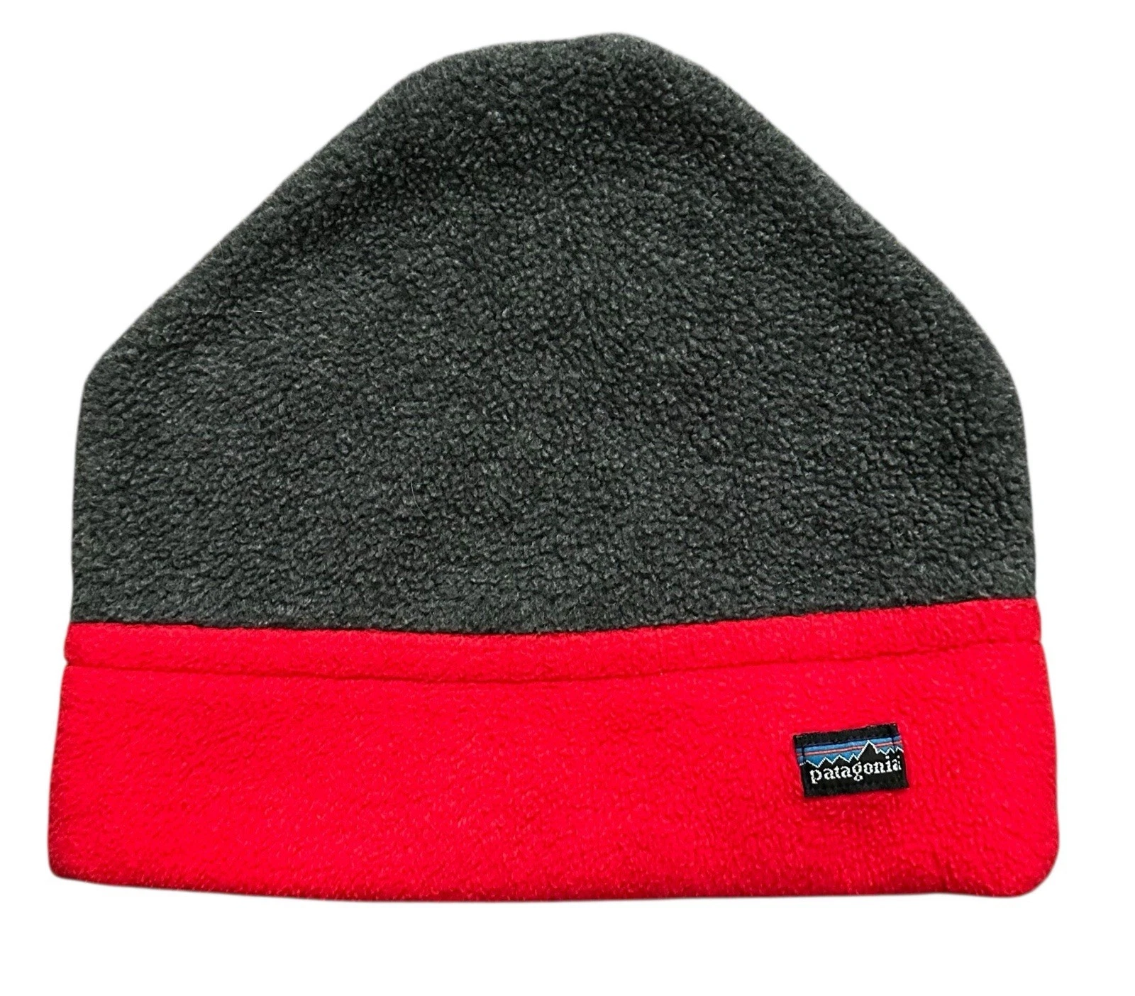 Vintage Patagonia Red & Gray Fleece Beanie Adult Size Large Toboggan Hat Cap