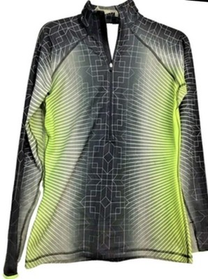 Nike Pro Half Zip Jacket S Size Top Thumb Holes Women Neon Track