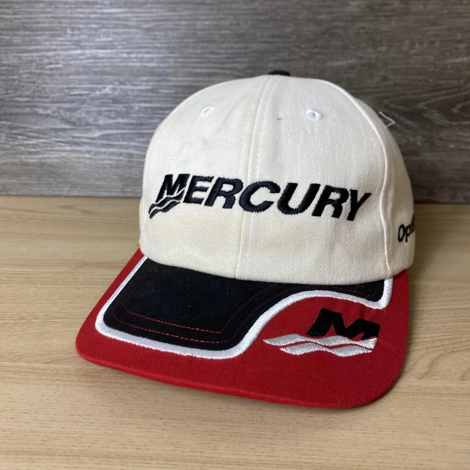 Vintage Mercury Hat Cap Strap Back Embroidered OptiMax ProTeam Boat Racing - Image 3 of 4