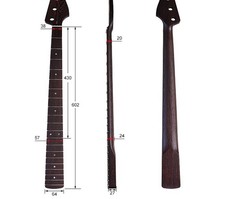 Wenge Bass Guitar Neck part Maple 4 string 20 Fret WENGE fingerboard inlay
