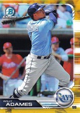 2019 Topps Bowman Chrome Tampa Bay Rays Willy Adames Base Gold Refractor 17/50