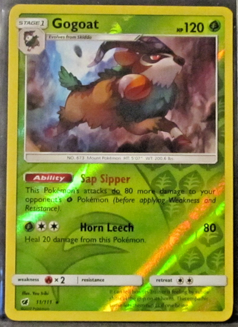 1 POKEMON CARD TCG/GOGOAT/11/111/REVERSE HOLO/RARE/2017