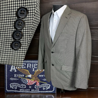 American Living Sport Coat Mens 42L Multicolor Polyester Houndstooth Two Buttons