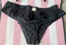 NWT VTG 2009 Victoria's Secret Hiphugger, Ruffled BLOOMERS - Black / Large
