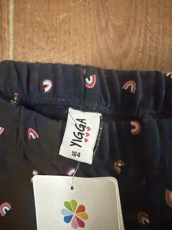 Yigga Leggings Mädchen dunkelblau Blumen warm  Gr. 164 Neu - Bild 2 von 2