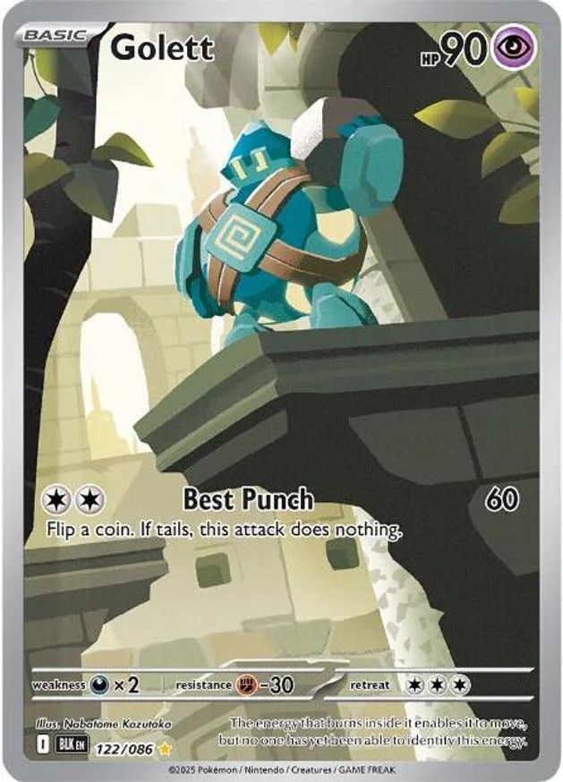 Pokemon Golett (122/326) Black Bolt LP HOLO