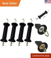 4 Pack Spring-Loaded Plastic Gate Handles for Electric Fencing - Black Finish