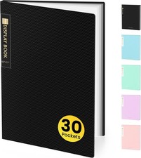 Binder with Plastic Sleeves 30-Pocket, Displays 60 Pages, 8.5x11 Presentation