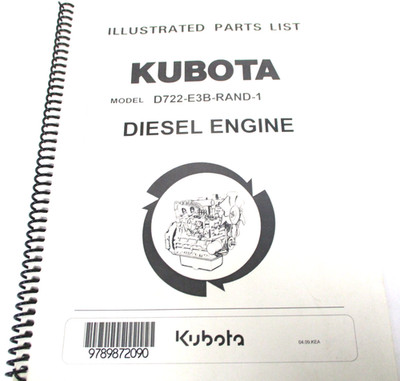 97898-72090 KUBOTA ILLUSTRATED PARTS LIST FOR D722-E3B-RAND-1