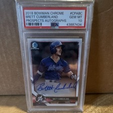 Bowman 2018 Chrome Brett Cumberland Rookie Prospect Auto #CPA-BC PSA 10 Braves