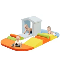 10-Piece Foam Climbing Blocks with Ramp & Stairs for Toddlers,Soft Play Gym S...