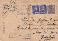 Romania Lugoj 1944 to Bucharest Bucuresti WWII censored postal stationery SA77