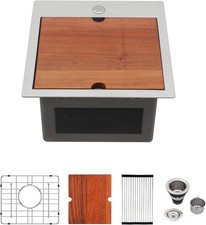 15 Inch Bar Sink Drop In 15x15x9 Inch Workstation Topmount Sinks Bar Prep