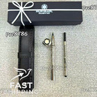 Montblanc Silver Ballpoint Pen Engraved Barrel w/ Box Leather Pouch & Refill — photo 5