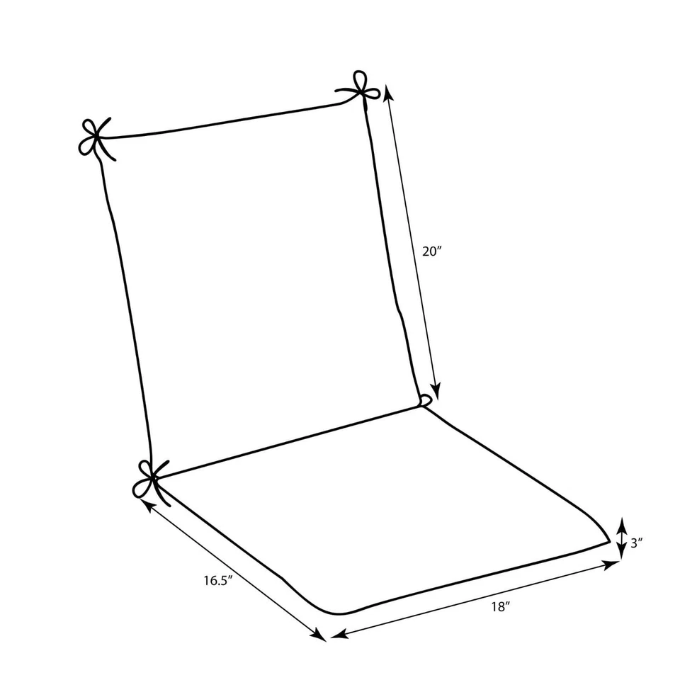 Набор подушек для стула с твердой спинкой Tropic Botanical для помещений/улицы 1 шт. с галстуком... - Изображение 2 из 2
