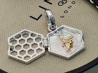 Links of London Sweeter than Honey Charm gold vermeil sterling silver BEE Comb