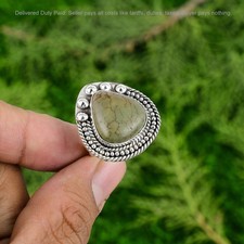 Valentines Deal Tibetan Turquoise Stone Promise Solitaire Ring Sterling Silver