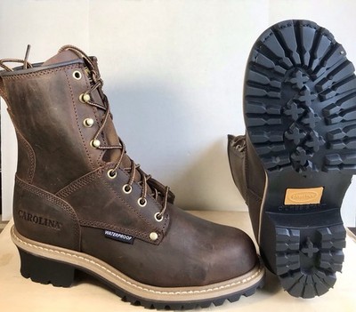 Carolina CA9821 8'' Waterproof Steel Toe Logger Work Boots EH - Size 7.5 EE - NIB