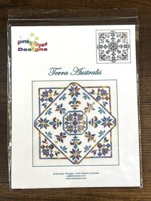 Dinky Dyes Designs Cross Stitch Kit TERRA AUSTRALIS With Floss And Fabric