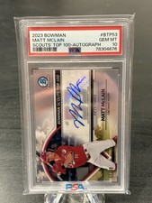 2023 Bowman Scouts Top 100 Matt McLain RC Auto /99 PSA 10 GEM MT - Reds #BTP53