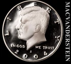 2004-S Kennedy Half Dollar- Silver- Choice Gem Proof- Luster #L5671